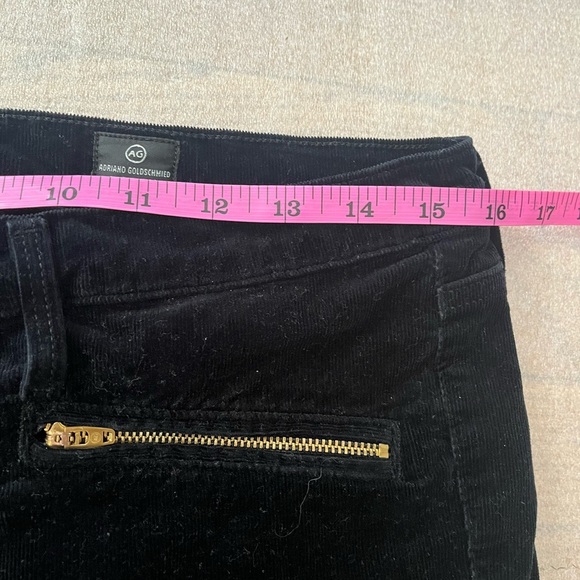 [30RIns27”]AG Moto Stevie Ankle Mid-Rise Slim Straight Black Corduroy - Picture 7 of 9